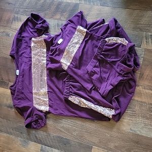 Mommy and me short set in purple and rose gold. Baby size xs and mommy  large